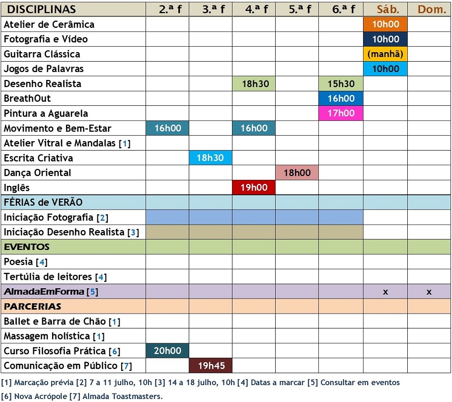 HORARIOS 13JUN